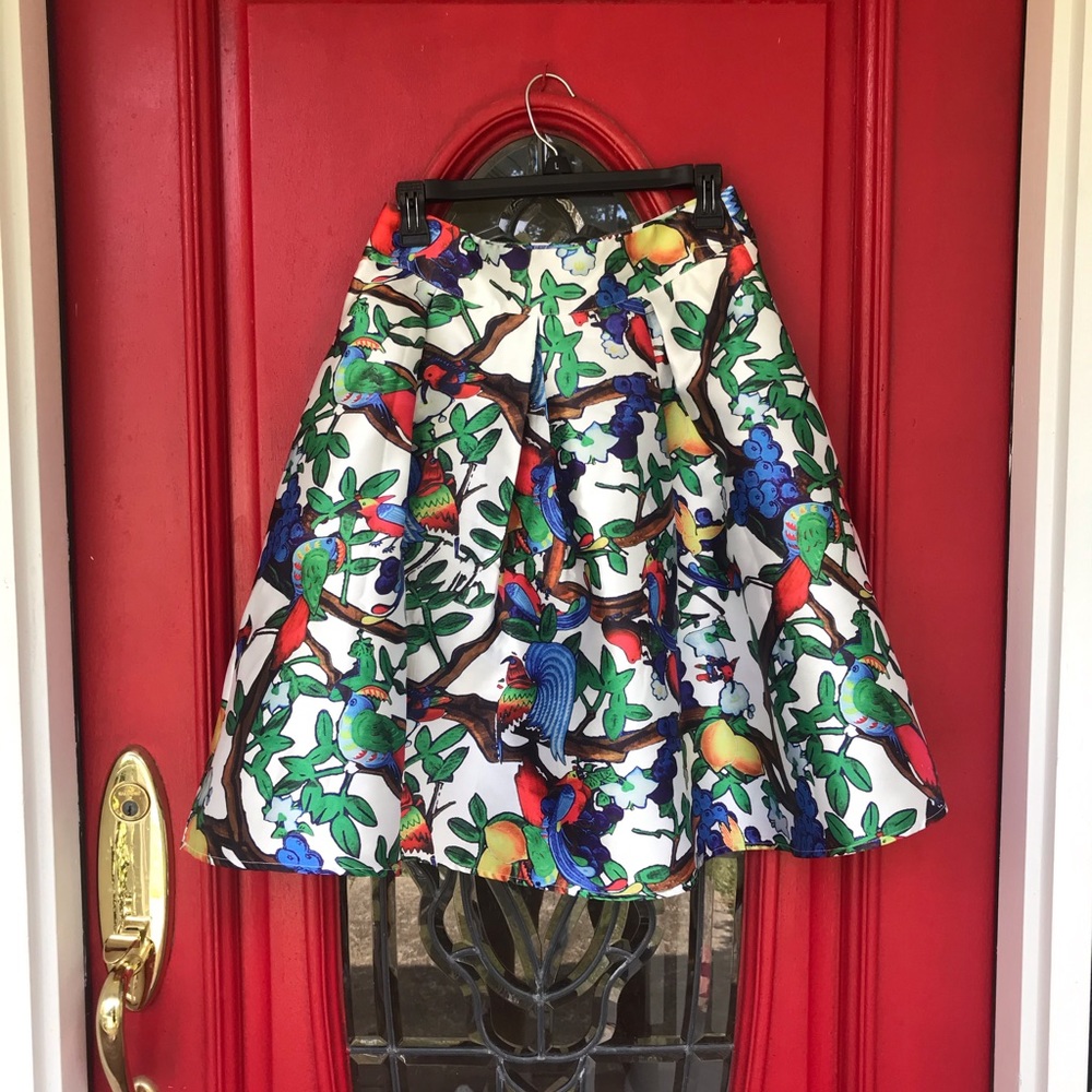 Anthropologie (Banjul brand) Tropical Bird Skirt